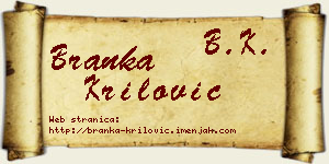 Branka Krilović vizit kartica